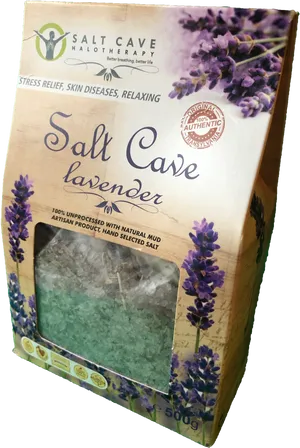 Lavender Scented Salt Cave Therapy Product PNG image