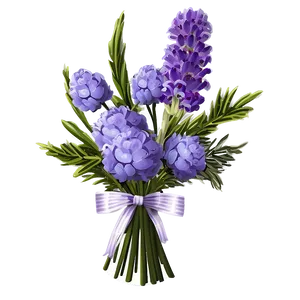 Lavender Wedding Bouquet PNG 9