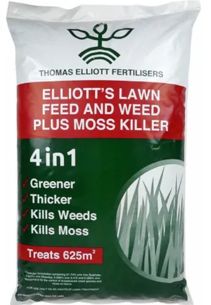 Lawn Care Product Elliotts4in1 Feed Weed Moss Killer PNG image