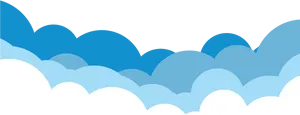 Layered Blue Clouds Clipart PNG image