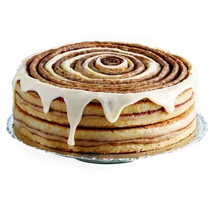 Layered Cinnamon Roll Cake PNG Hsh