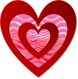Layered Hearts Valentines Graphic PNG image