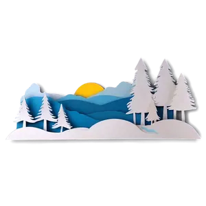 Layered Paper Cut Out Scene Png Tyo PNG image