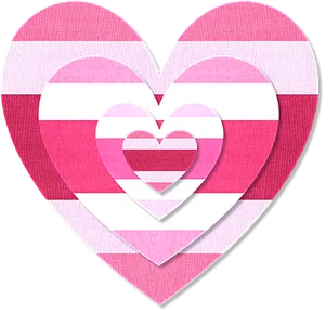 Layered Pink Hearts Valentines PNG image