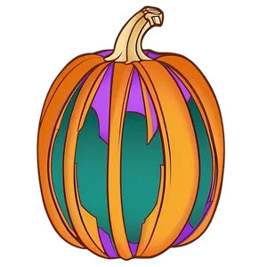 Layered Pumpkin Outline Art PNG Tnr
