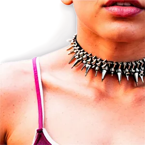 Layered Spiked Choker Look Png 42 PNG image