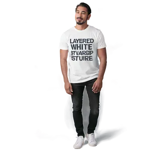 Layered White T-shirt Psd Mockup Png 06132024 PNG image