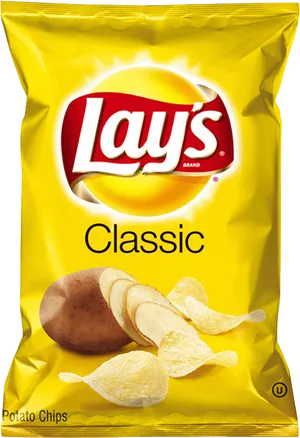 Lays Classic Potato Chips Package PNG image