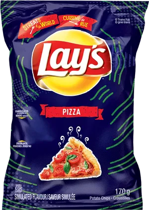 Lays Pizza Flavored Chips Package PNG image