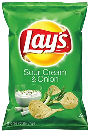 Lays Sour Creamand Onion Chips Package PNG image