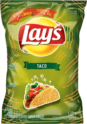 Lays Taco Flavored Chips Package PNG image