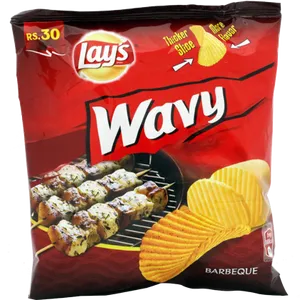 Lays Wavy Barbeque Flavor Packet PNG image