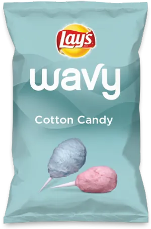 Lays Wavy Cotton Candy Flavor Chips Package PNG image