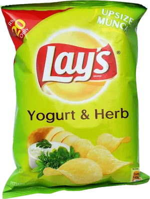 Lays Yogurt Herb Chips Package PNG image