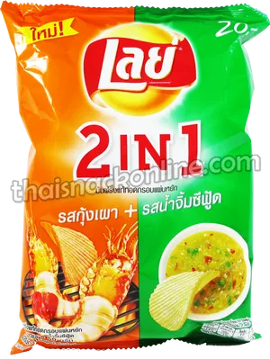 Lays2in1 Shrimpand Seafood Sauce Flavored Chips PNG image