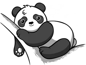 Lazy Panda Proud Illustration PNG image