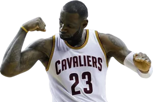 Le Bron Cavaliers Power Pose PNG image