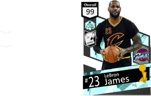 Le Bron James Basketball Card Design PNG image