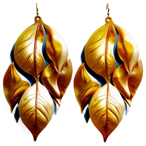 Leaf Design Earring PNG Hhn