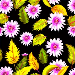 Leaf Pile With Flowers PNG 06202024