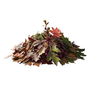 Leaf Pile With Flowers PNG 11