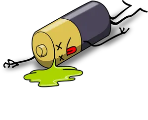 Leaking Dead Battery Illustration PNG image