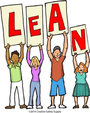 Lean Principles Cartoon Illustration PNG image