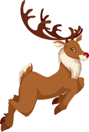 Leaping Reindeer Cartoon PNG image