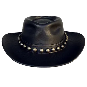 Leather Black Cowboy Hat PNG 29