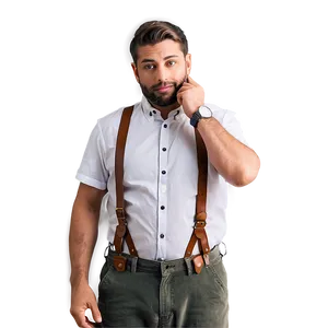 Leather Button Suspenders Png 13 PNG image