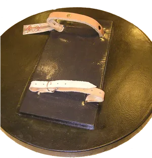 Leather Menu Holderon Table PNG
