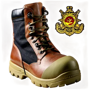 Leather Military Patrol Boots PNG 06292024