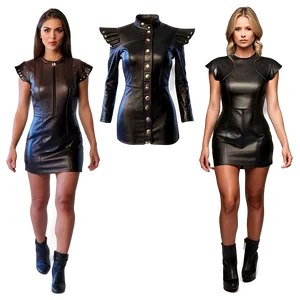 Leather Mini Dress PNG 98