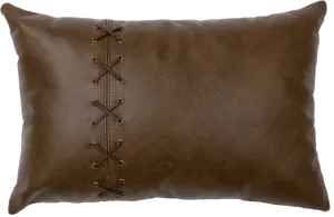 Leather Pillowwith Lace Up Detail PNG image