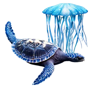 Leatherback Turtle With Jellyfish Png 06292024 PNG image