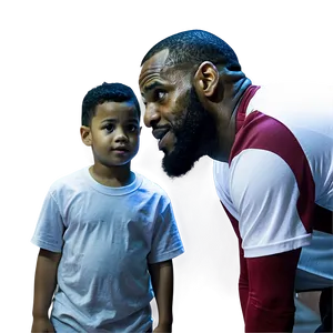 Lebron James Coaching His Son Png Kth46 PNG image