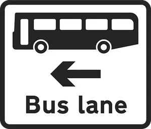 Left Arrow Bus Lane Sign PNG image