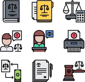Legal Icons Set PNG image