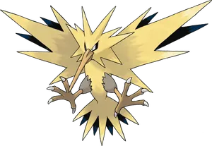 Legendary Electric Bird Pokemon Zapdos PNG image