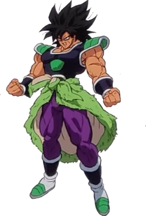 Legendary Super Saiyan Broly Fierce Stance PNG image