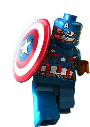 Lego Captain America Action Pose PNG image