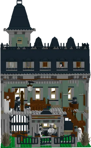 Lego Haunted House Cutaway View