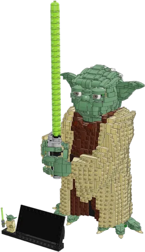 Lego Yoda With Lightsaber