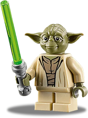 Lego Yoda With Lightsaber