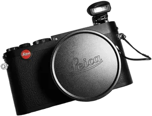 Leica Camerawith Flash Attachment PNG image