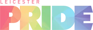 Leicester Pride Colorful Text Logo PNG