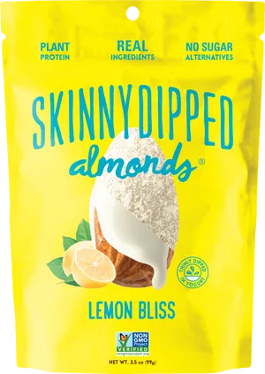 Lemon Flavored Skinny Dipped Almonds Package