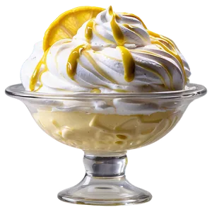 Lemon Meringue Ice Cream Sundae PNG Jro