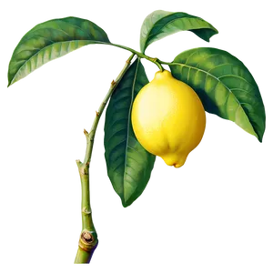 Lemon On Branch PNG 05042024