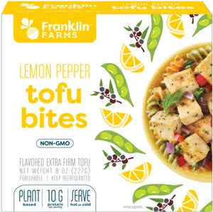 Lemon Pepper Tofu Bites Packaging PNG image